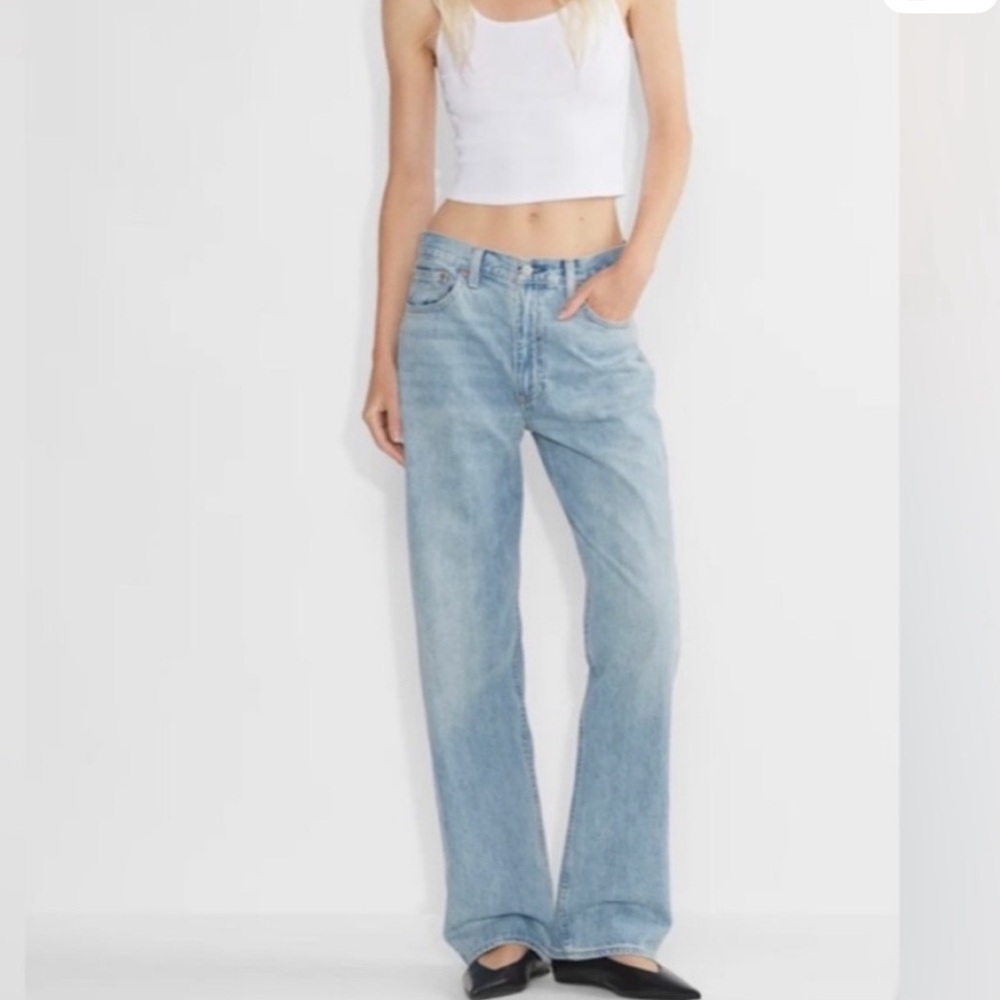 Denim Forum Sky Blue Wide Leg Jeans